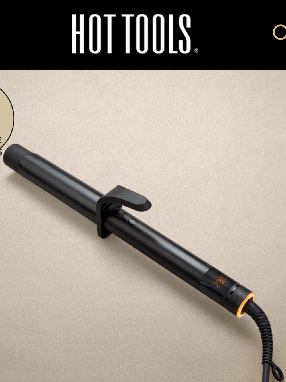 Hot tools black gold professional, curling iron 1“ barrel